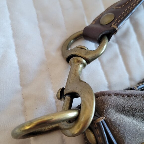 Coach Zoe Brown Suede Shoulder Bag - Picture 3 of 12